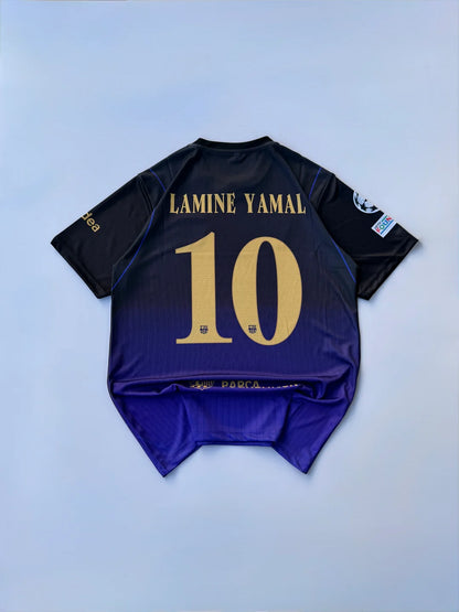 LAMINE YAMAL 10 BARCELONA 2026/27 AWAY KIT 3D SILICONE HEAT PRESS LOGO