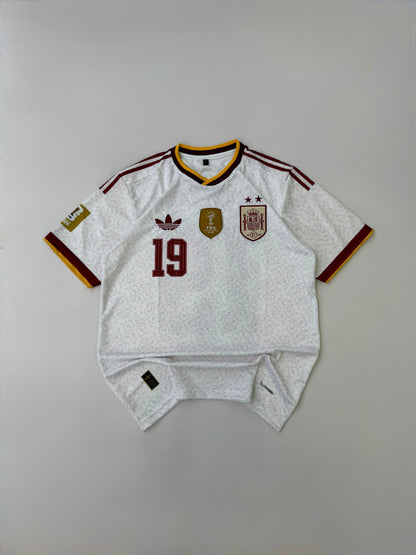 TWO STAR LAMINE YAMAL 19 SPAIN AWAY CHAMPIONS KIT EMBROIDERY