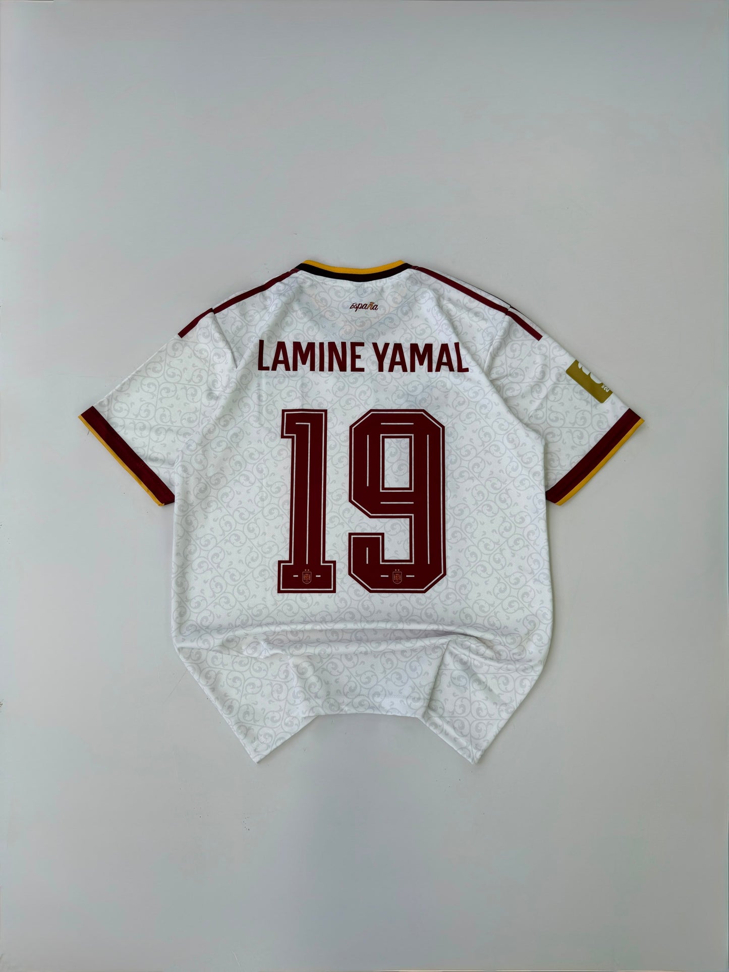 TWO STAR LAMINE YAMAL 19 SPAIN AWAY CHAMPIONS KIT EMBROIDERY