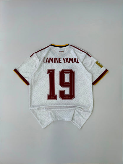 TWO STAR LAMINE YAMAL 19 SPAIN AWAY CHAMPIONS KIT EMBROIDERY