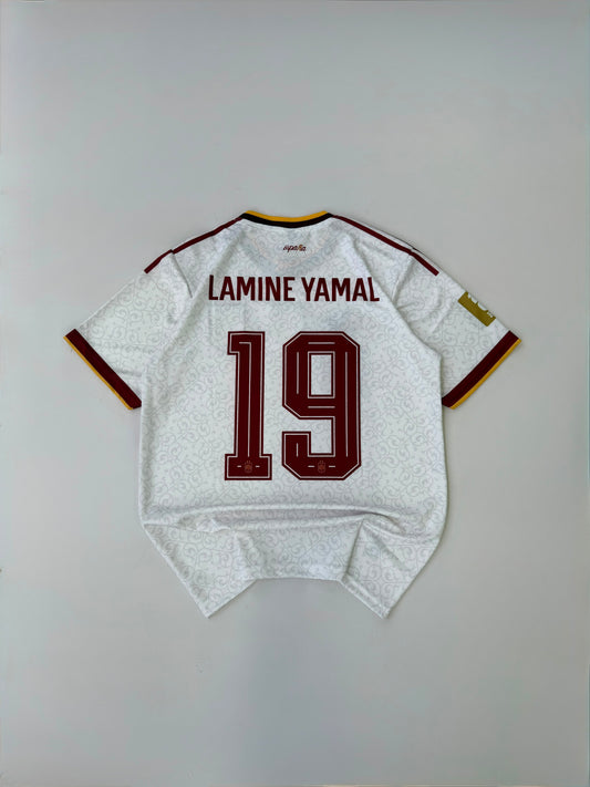 TWO STAR LAMINE YAMAL 19 SPAIN AWAY CHAMPIONS KIT EMBROIDERY